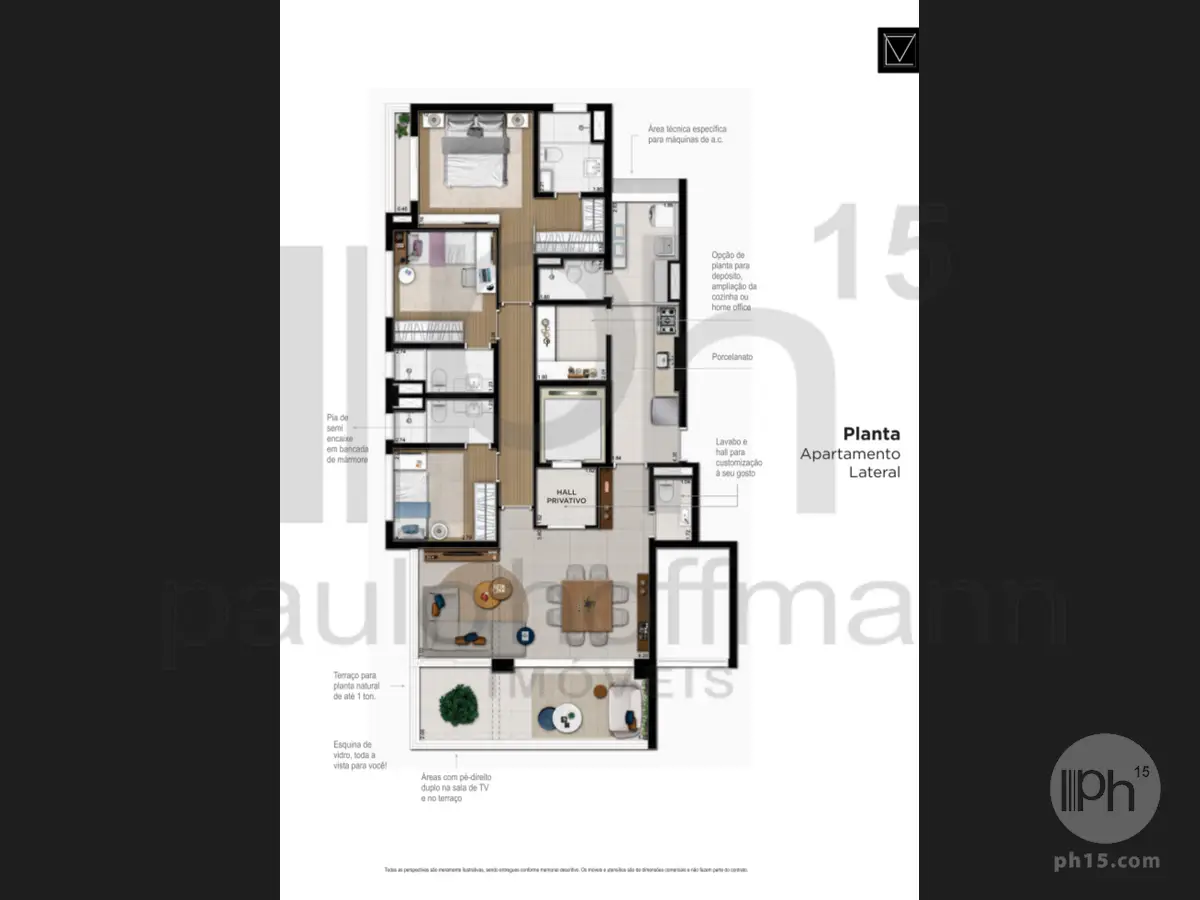 Planta apto tipo - Planta Apartamento Lateral [2019]